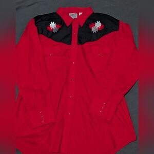 Ely Diamond Vintage Red and Black Shirt